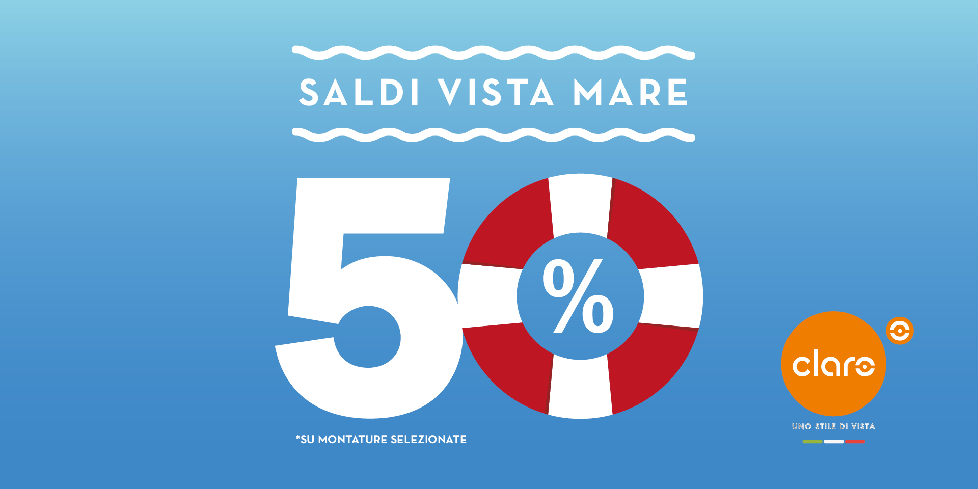 Saldi vista mare: 50% su tante montature!